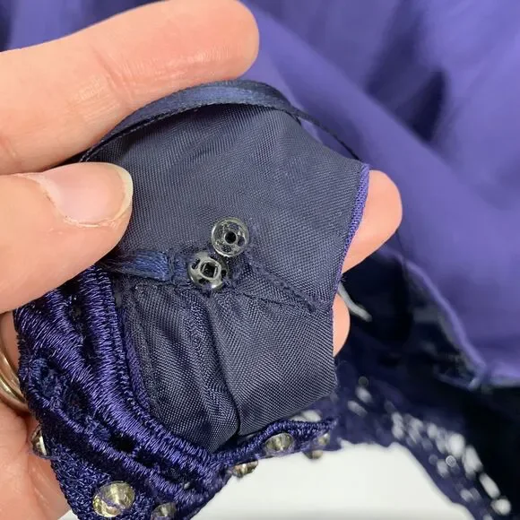 Kay Unger Size 14 Dress Sleeveless Bling V-Neck Fit & Flare Knee Length Women’s - Picture 6 of 12